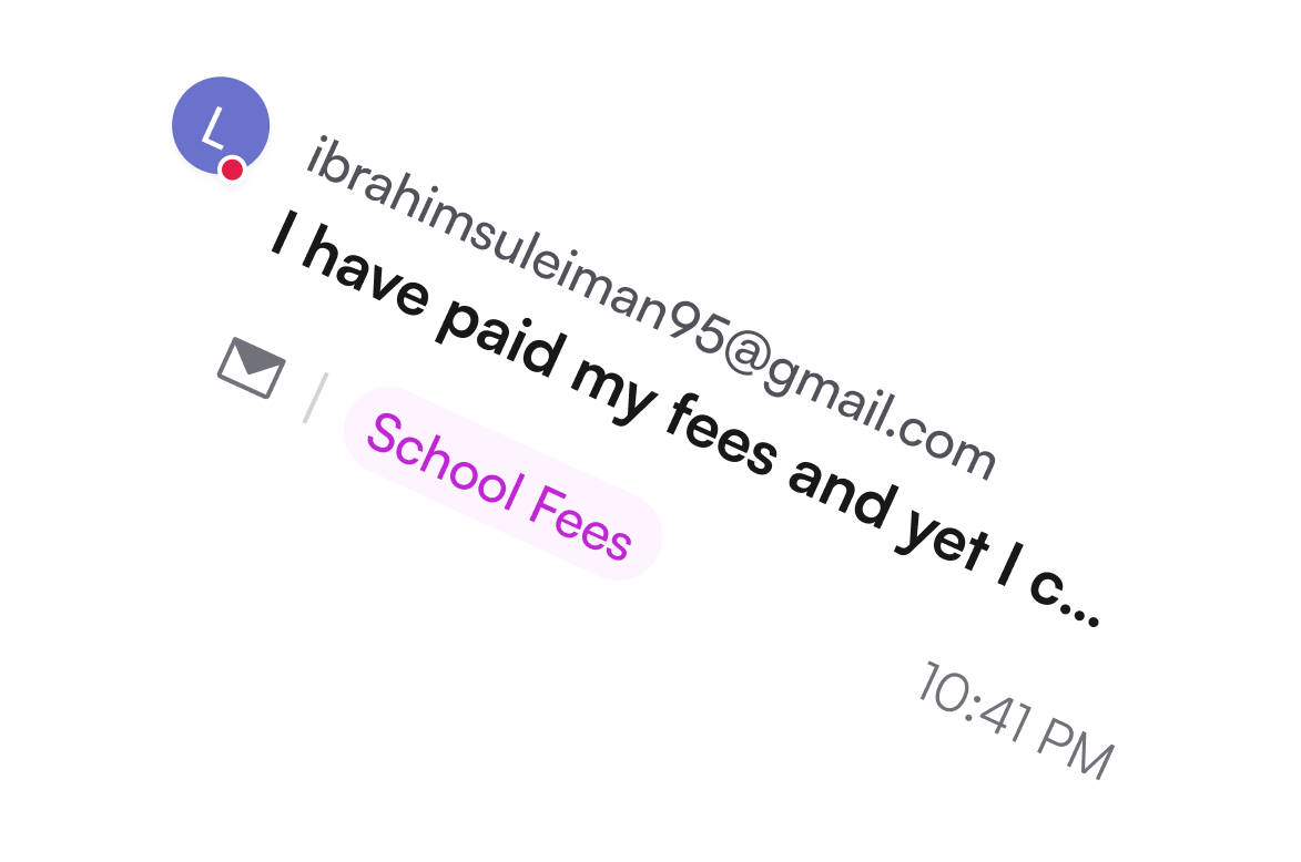 Message from ibrahimsuleiman95@gmail.com about School Fees