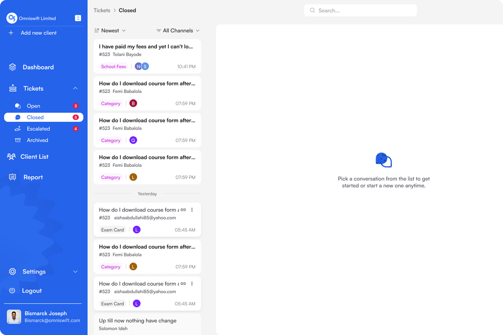 Asterlio tickets dashboard preview